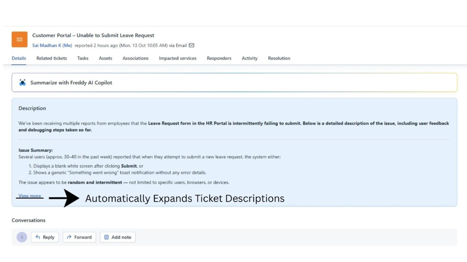 Freshworks Expand Ticket Description Integration | Freshworks